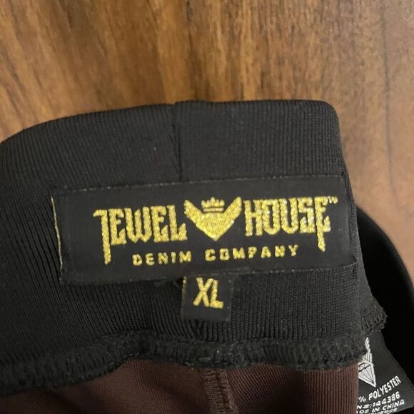 Jewel House Men's Elastic Ribbed Waistband Logo Tapered Sweatpants Brown Size XL - Picture 6 of 8